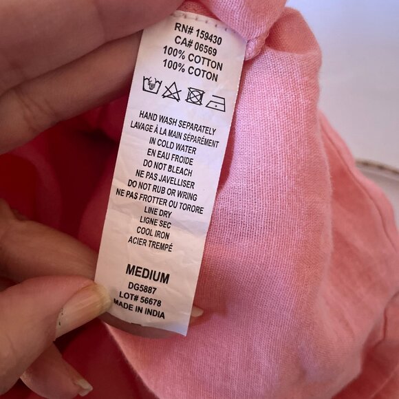 NWT Elan Coral Cut Out Midi Dress SZ M 100% Cotton Breezy Summer Wear - Picture 14 of 16